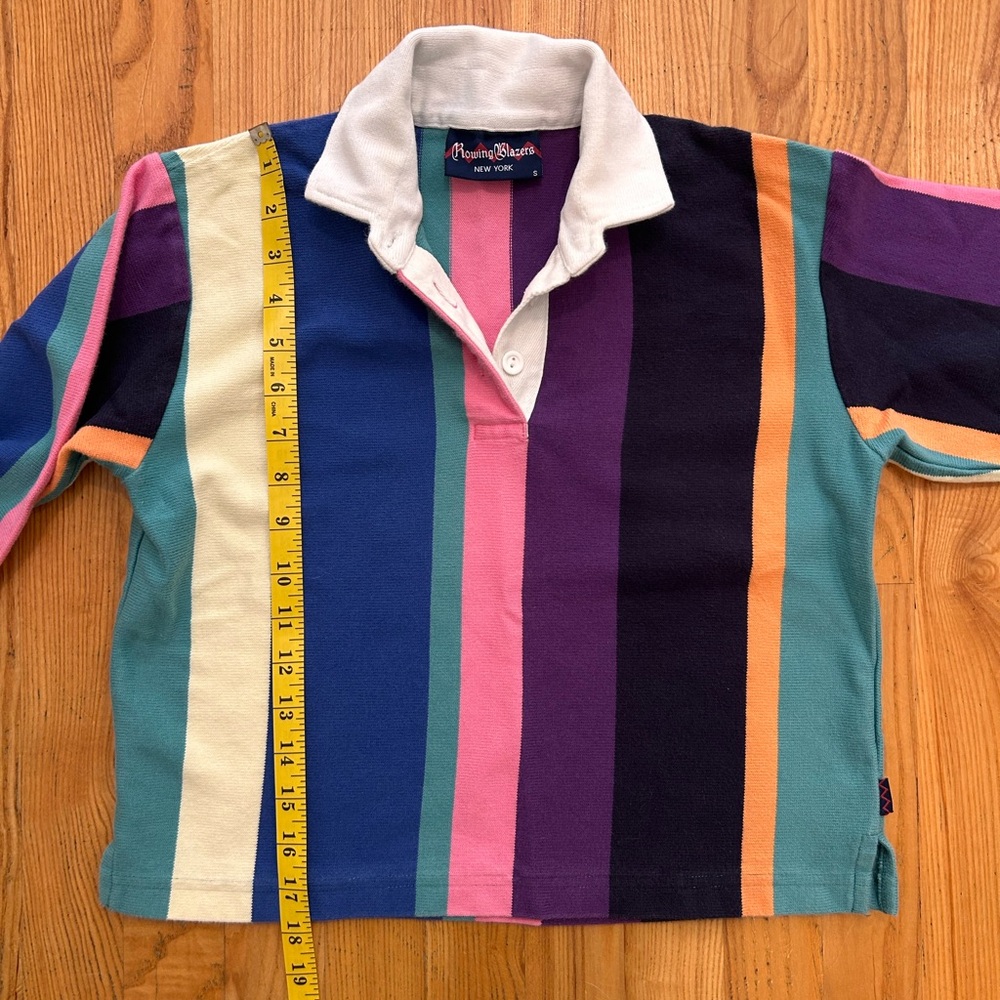 Rowing Blazers White-Collar Multicolor Stripe Rugby Shirt - Picture 4 of 6